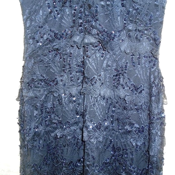 3/$20 Le Chateau lined, beaded blue dress - Picture 3 of 8